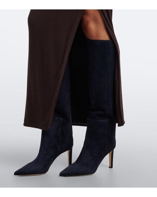 Jimmy Choo Blue Alizze Suede Knee-High Boots