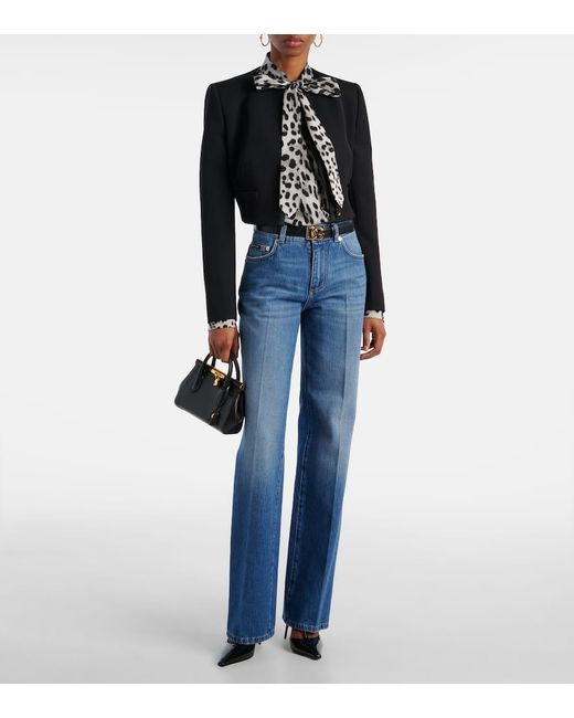 Dolce & Gabbana Blue High-Rise Wide-Leg Jeans