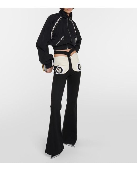 Area Black Butterfly Crystal-Embellished Pants