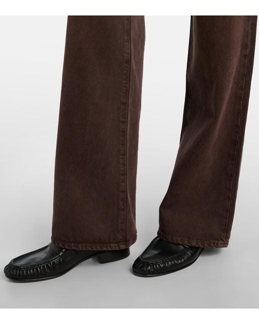 SLVRLAKE Denim Brown Grace High-Rise Wide-Leg Jeans