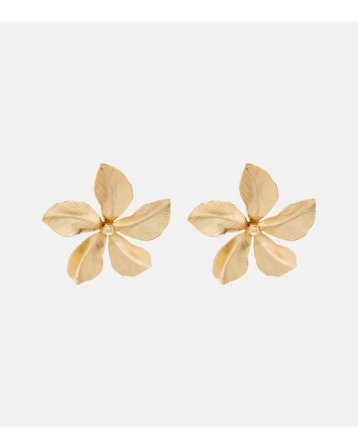 Jennifer Behr White Keala Floral Earrings