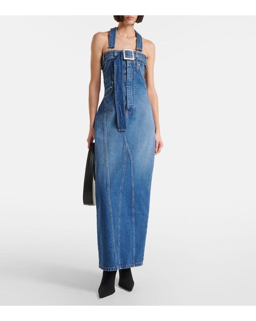 Jean Paul Gaultier Blue Overall Detail Denim Dress