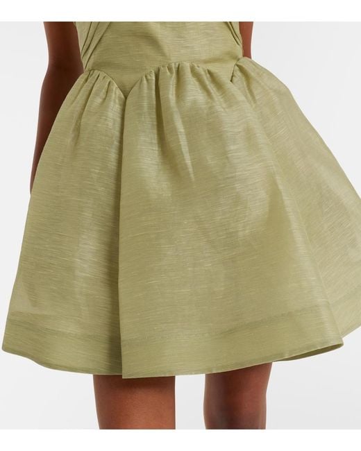 Zimmermann Natural Rebellion Linen And Silk Organza Minidress