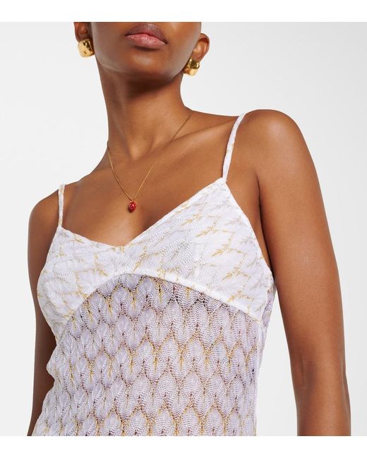 Missoni White Lame Tank Top