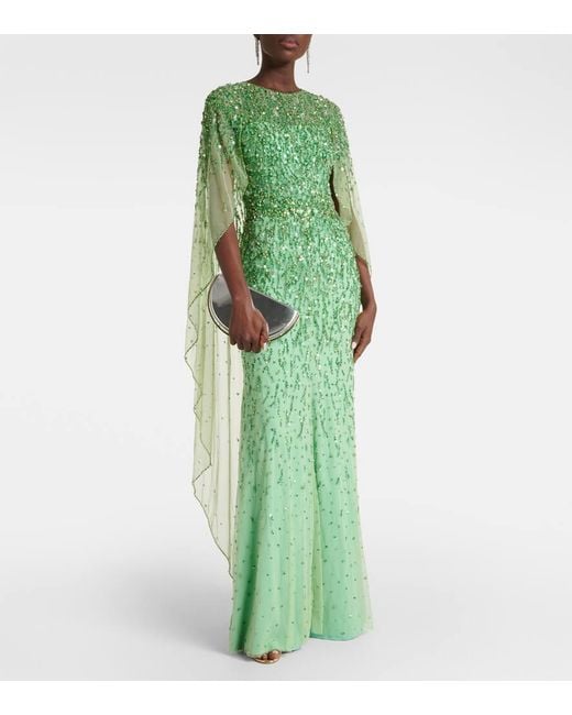 Vestido de fiesta Delphine adornado Jenny Packham de color Green