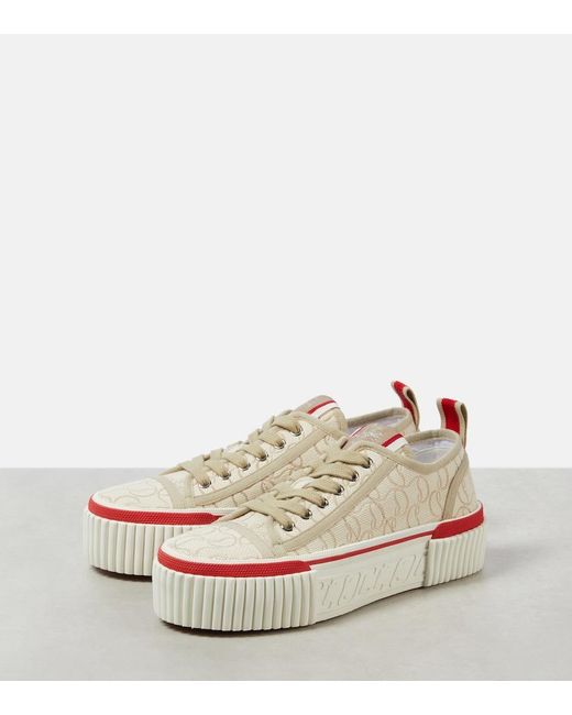 Christian Louboutin White Super Pedro Cl Platform Sneakers