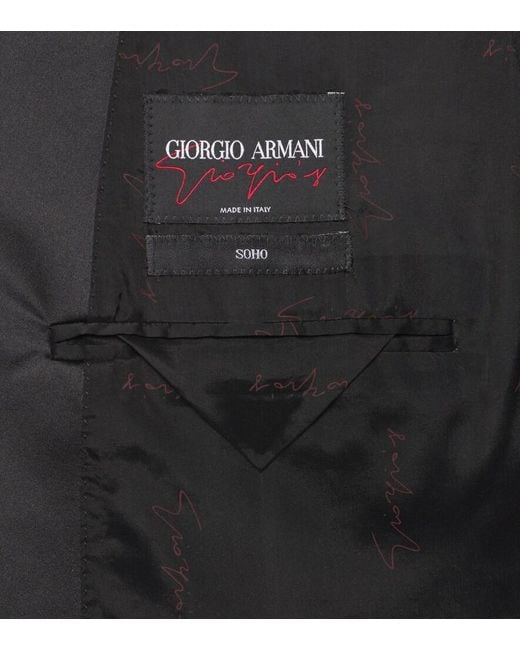 Giorgio Armani Black Virgin Wool Tuxedo Blazer for men