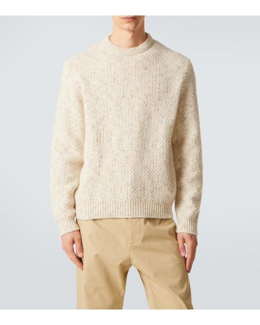 Loro Piana Natural Ash Wool, Cashmere, Linen, And Silk Sweater for men