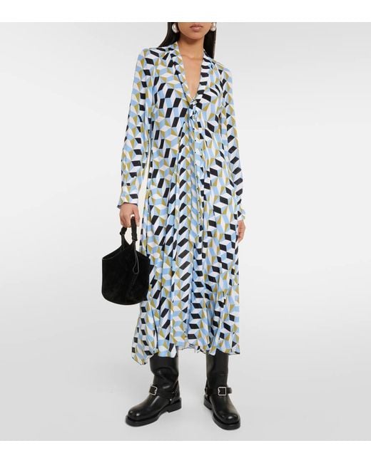 Vestido Midi Graphic Volumes Estampado Dorothee Schumacher de color Blue