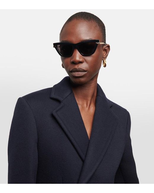 Bottega Veneta Brown Angle Cat-Eye Sunglasses