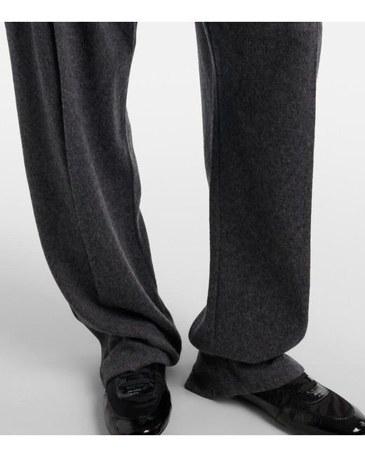 Prada Blue Wool And Cashmere Tapered Pants