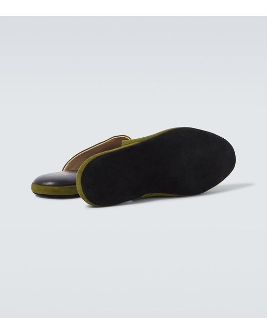 Charvet Green Suede Slippers for men