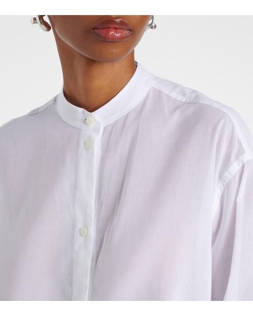 Totême  White Oversized Cotton Voile Shirt