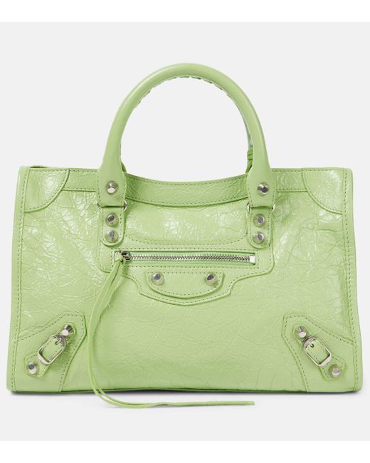 Balenciaga Green Le City Small Leather Shoulder Bag