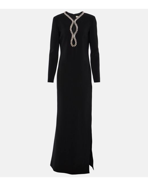 Robe longue a ornements Elie Saab en coloris Black