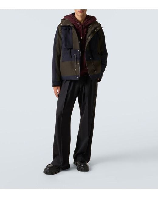 Sacai Black Colorblocked Technical Jacket for men