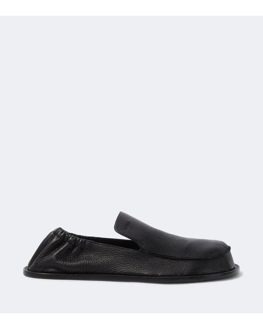 Loewe Black Flex Leather Loafers for men