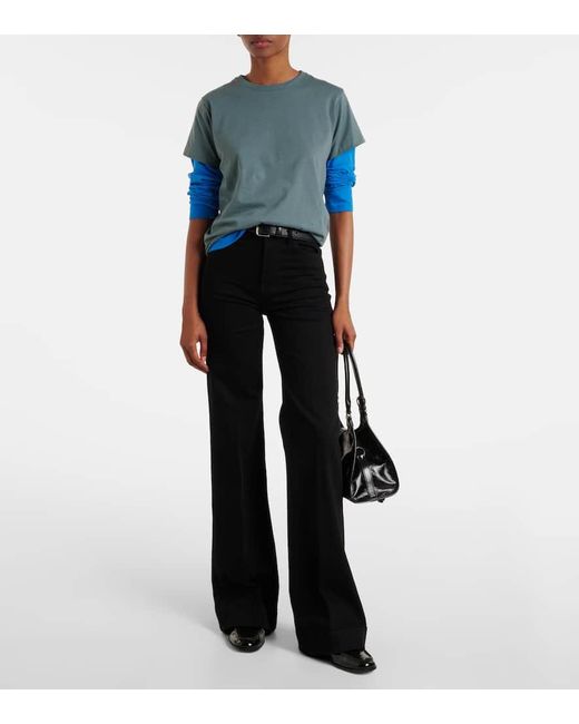 Jeans Anchos Modern Dojo De Tiro Alto 7 For All Mankind de color Black
