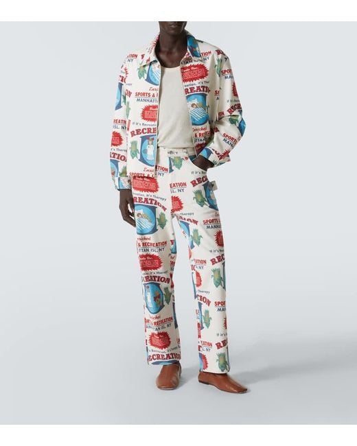 Bode Bedruckte Jacke Enrichment Aus Baumwolle in White für Herren