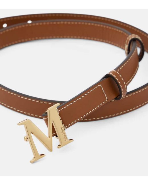 Max Mara Brown Guertel Aus Leder