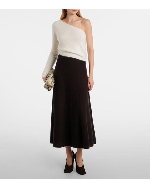 Lisa Yang White Dae One-Shoulder Cashmere Top