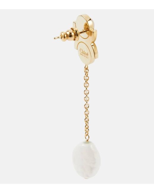 Orecchini pendenti con perle bijoux di Chloé in White