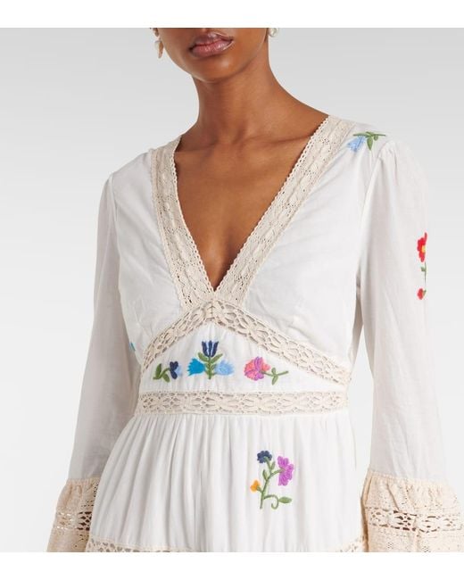 Rixo Natural Maxikleid Regine Aus Baumwolle