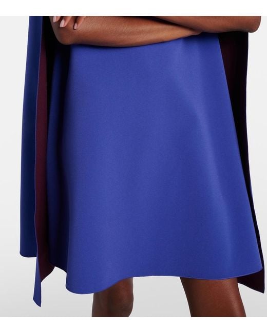 Roksanda Blue Twiggy Caped Crepe Cocktail Dress
