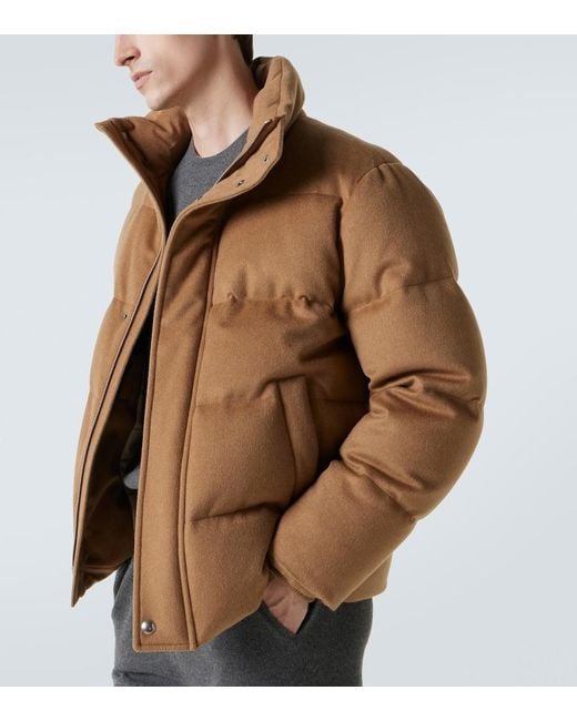 Loro Piana Brown Giulio Cashmere Down Jacket for men