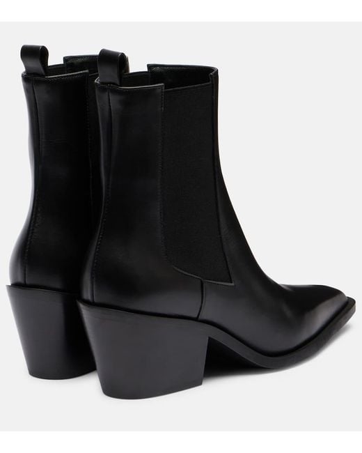 A.Emery Black Leo Leather Ankle Boots