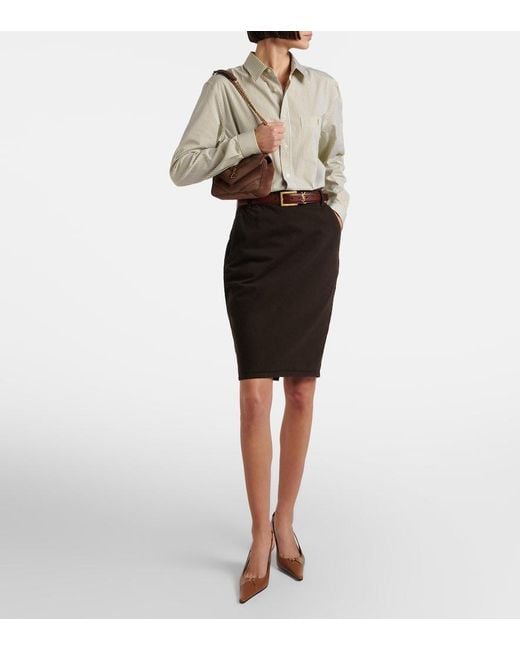 Saint Laurent Brown Babylone Breteuil Leather Slingback Pumps