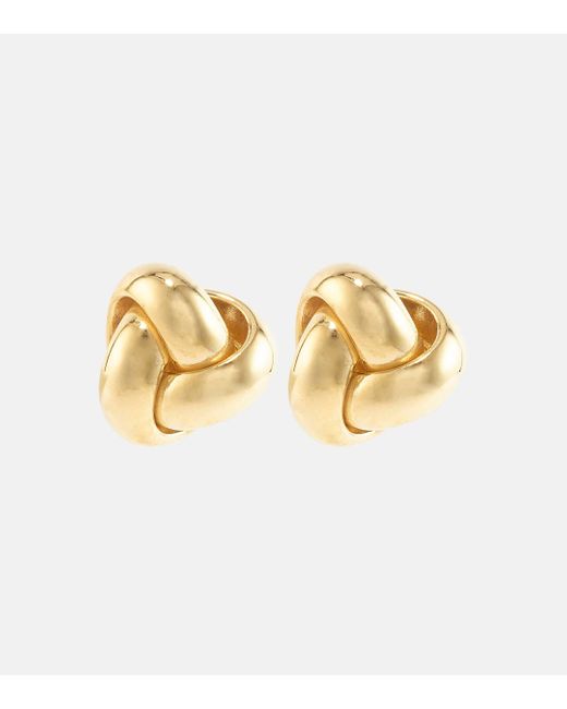 STONE AND STRAND Metallic Puffed Knot 14kt Gold Earrings