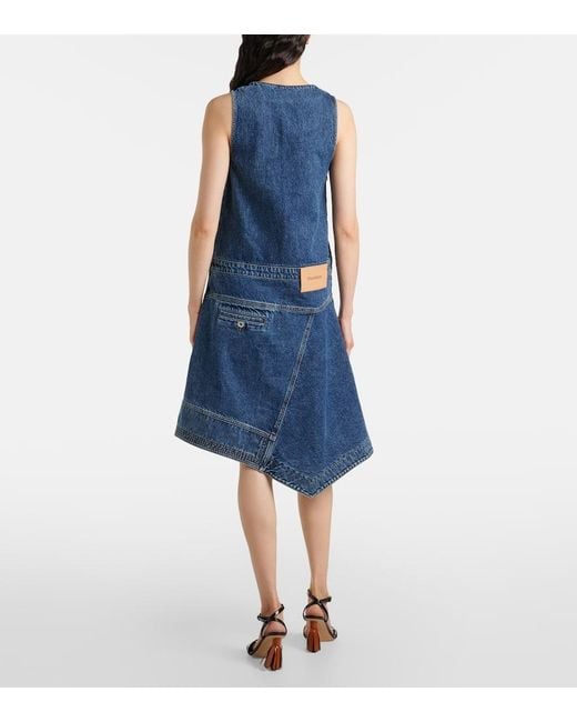 J.W. Anderson Blue Wickelkleid Aus Denim