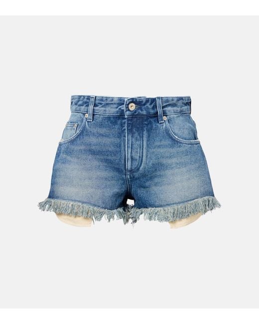 Loewe Blue Paula's Ibiza Anagram Denim Shorts