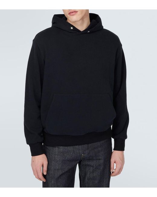 Zegna Blue Cotton And Cashmere Hoodie for men