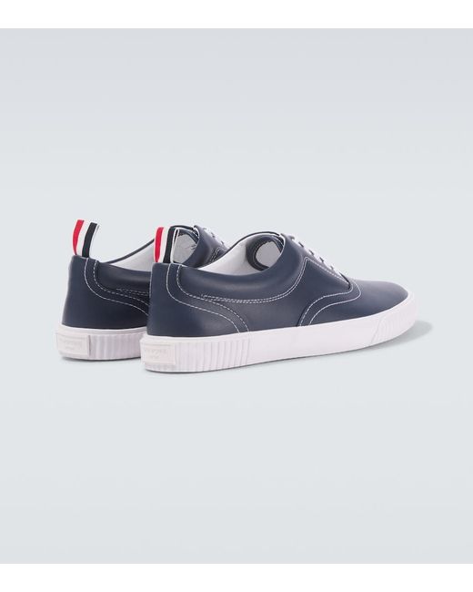 Thom Browne Blue Heritage Leather Sneakers for men