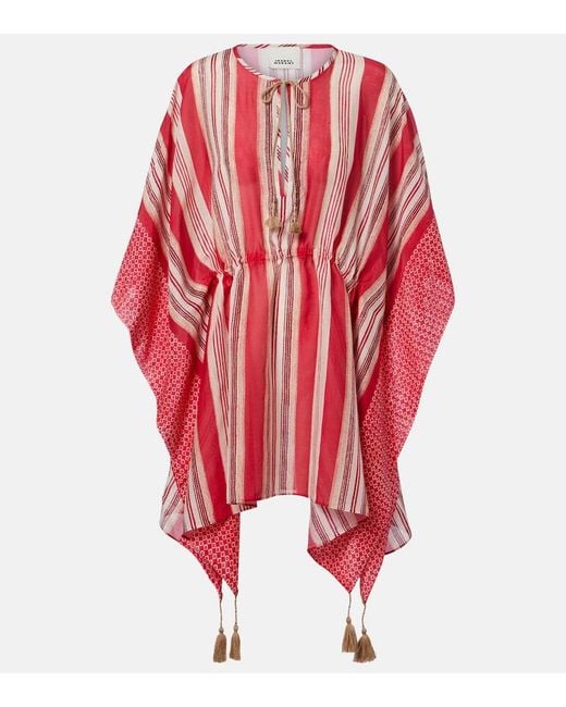 Isabel Marant Red Printed Cotton And Silk Kaftan