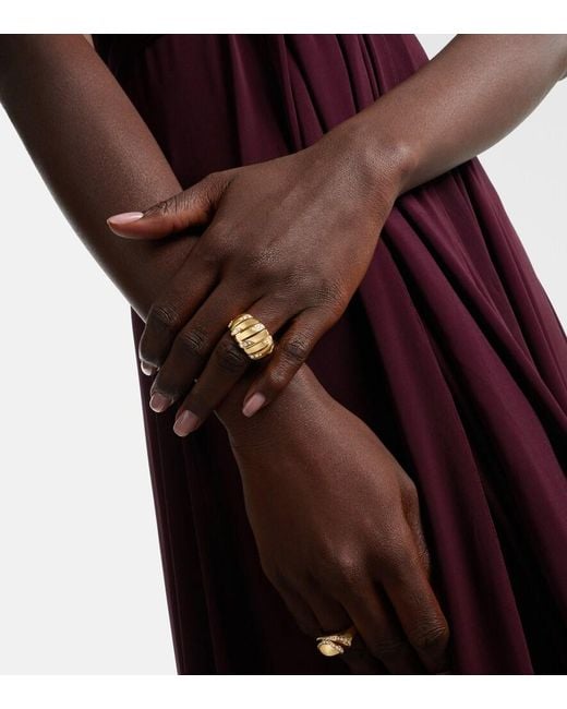 BVLGARI Metallic Tubogas 18Kt Ring With Diamonds