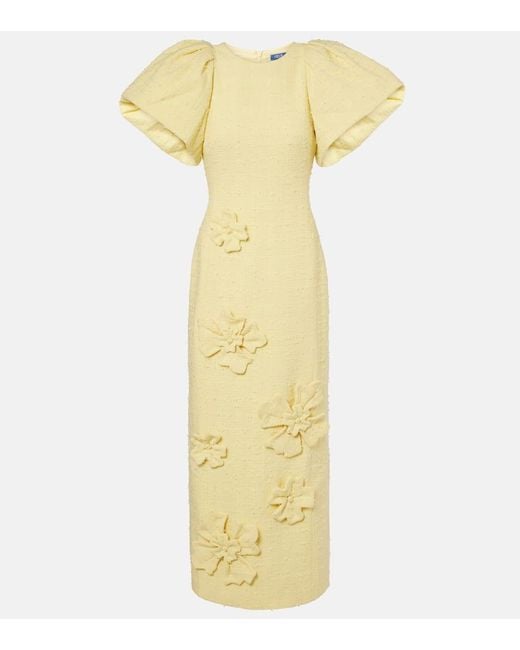 LEO LIN Yellow Maxikleid Lucinda Aus Tweed