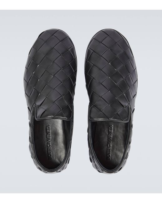 Bottega Veneta Black Sunday Leather Slipper for men