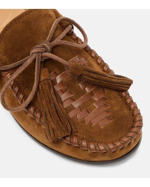 Isabel Marant Brown Fitza Fringed Suede Loafers