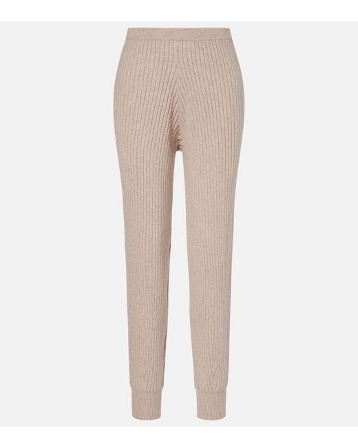 Jardin Des Orangers Natural Ribbed-Knit Cotton And Cashmere Sweatpants