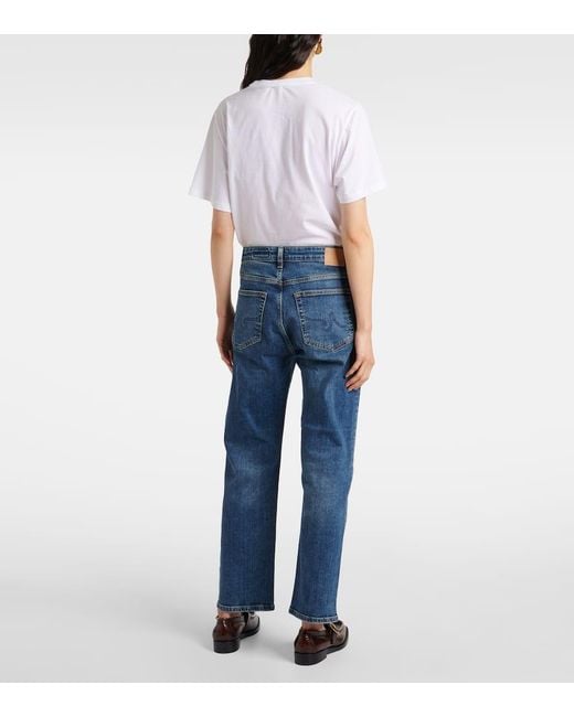 AG Jeans Blue American Low-Rise Straight Jeans