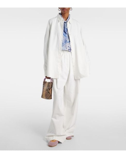 Dries Van Noten White Oversized Denim Shirt