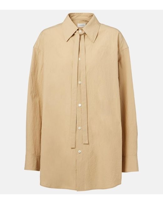 Lemaire Natural Tie-Detail Cotton Shirt