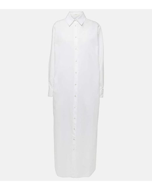 Vestido camisero Izumi de popelin de algodon The Row de color White