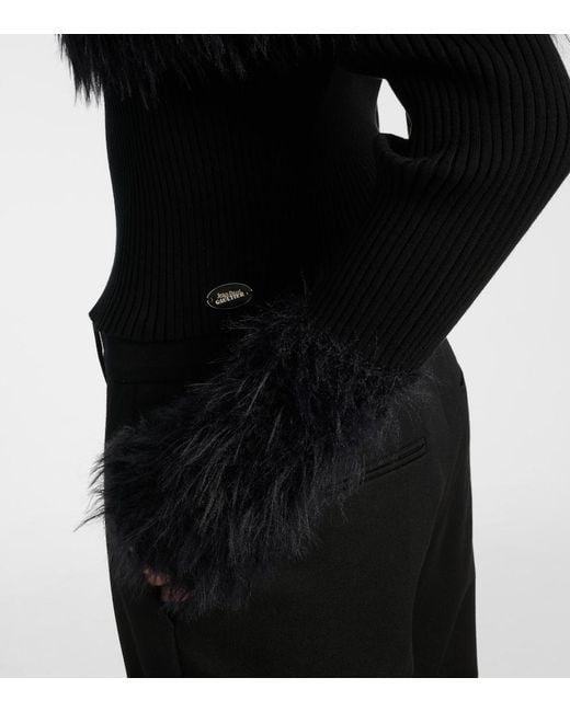 Jean Paul Gaultier Black Ribbed-Knit Top