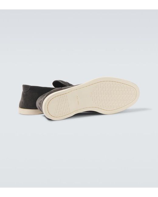 John Lobb Black Pace Suede Loafers for men