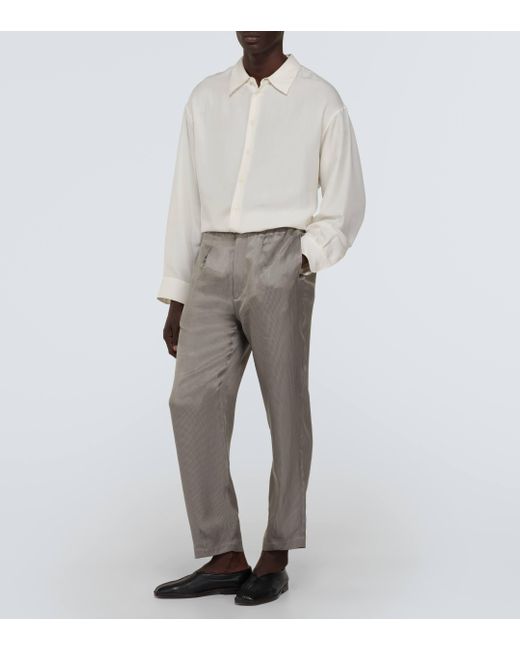 Giorgio Armani Gray Straight Pants for men