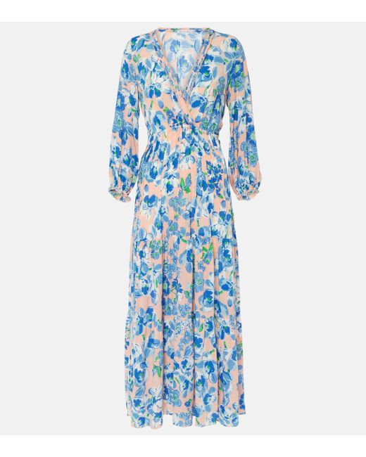 Poupette Blue Emily Floral Maxi Dress